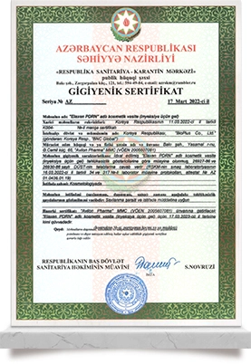 Elaxen PDRN Registration<br>
Certificate_Azerbaijan