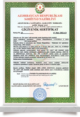 Dr.Lipo Registration<br>
Certificate_Azerbaijan